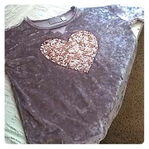 Sequined heart shirt